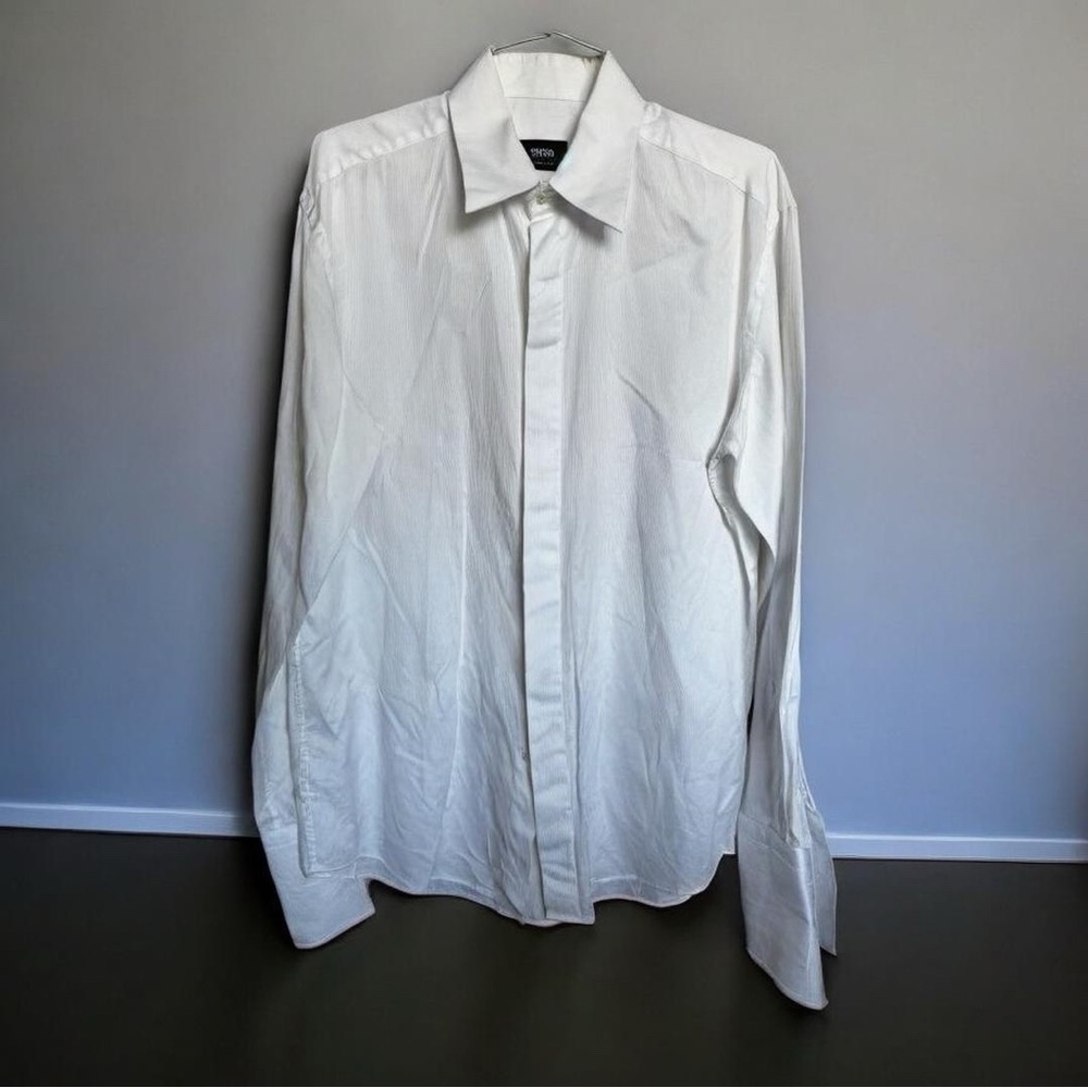 BOSS|Hugo Boss White Cotton Dress Shirt French Cuffs